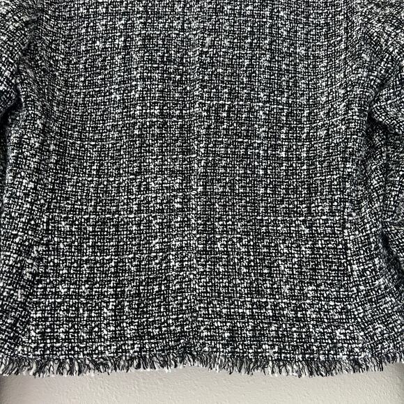 Adrienne Vittadini tweed raw edge open blazer pockets academia preppy fall S - Picture 12 of 16